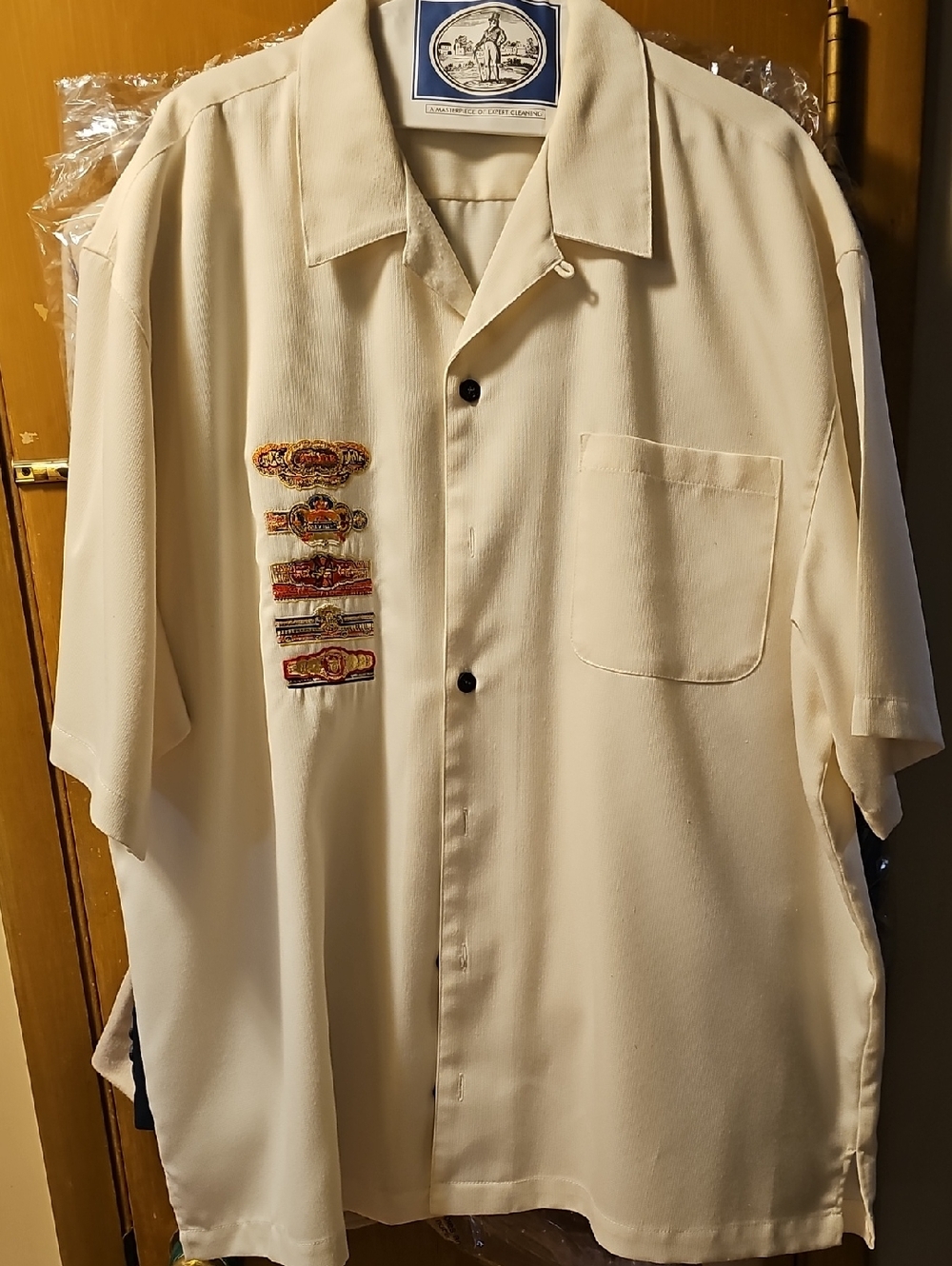 GUAYABERA Short-Sleeve Button-Down Shirt with Arturo Fuente  Cigar Band Accents